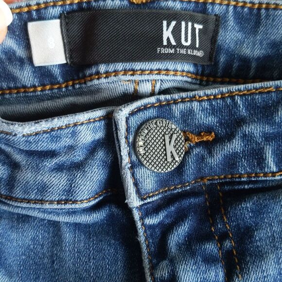 Kut from the Kloth Mia high rise skinny, 90% cotton denim jeans, sz 8 - Picture 4 of 11